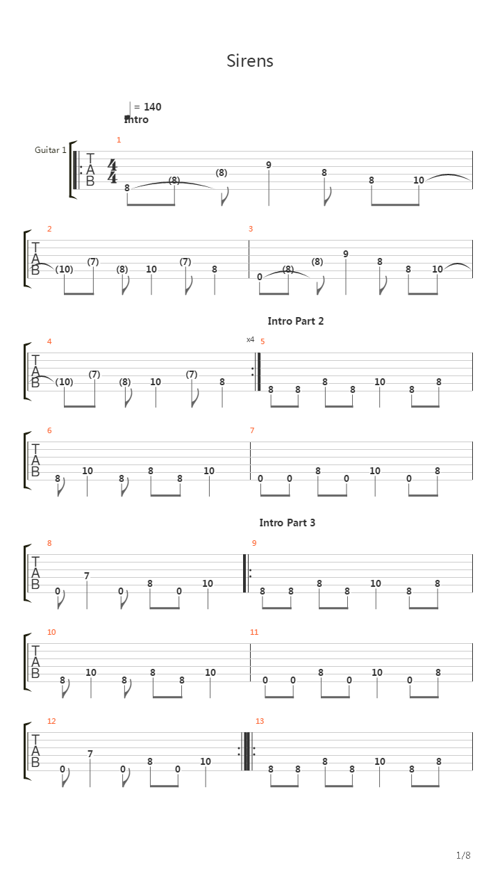 Sirens吉他谱