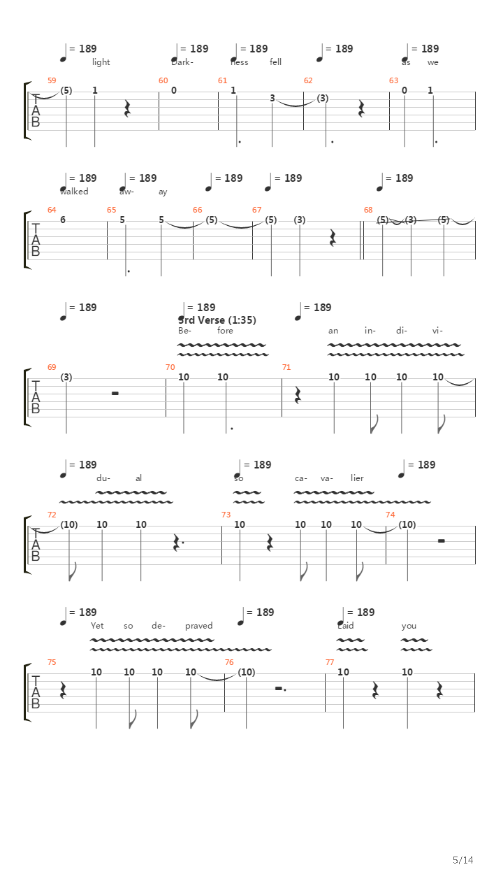 The Caitiff Choir Defeatism吉他谱