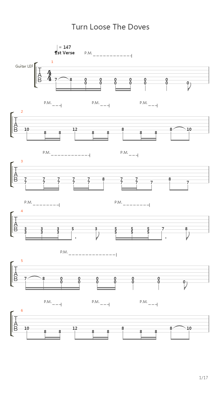 Turn Loose The Doves吉他谱