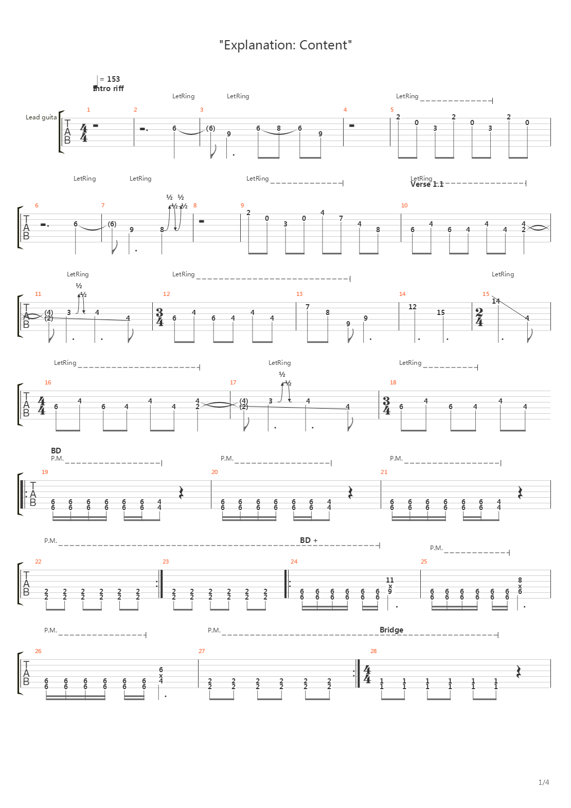 Explanation Content吉他谱