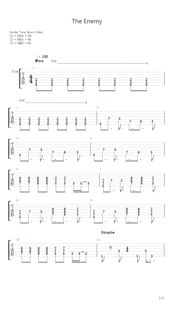 The Enemy吉他谱