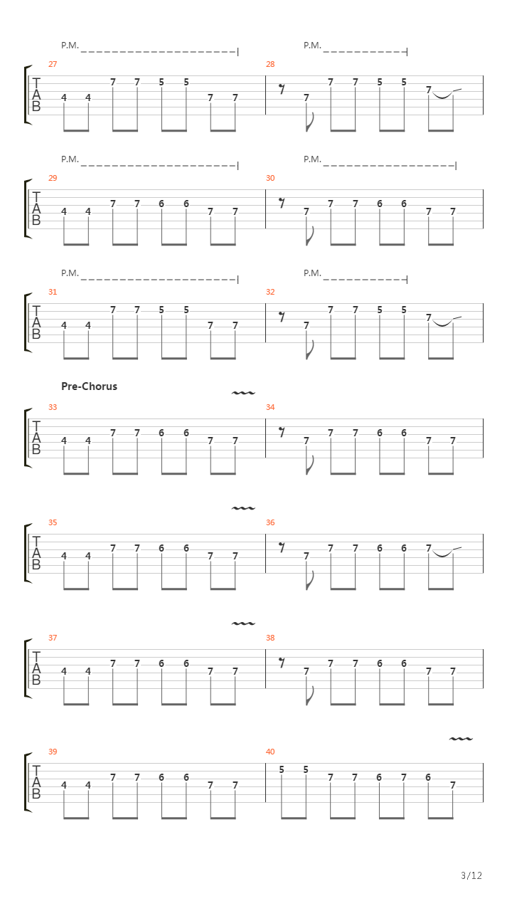 Parade吉他谱