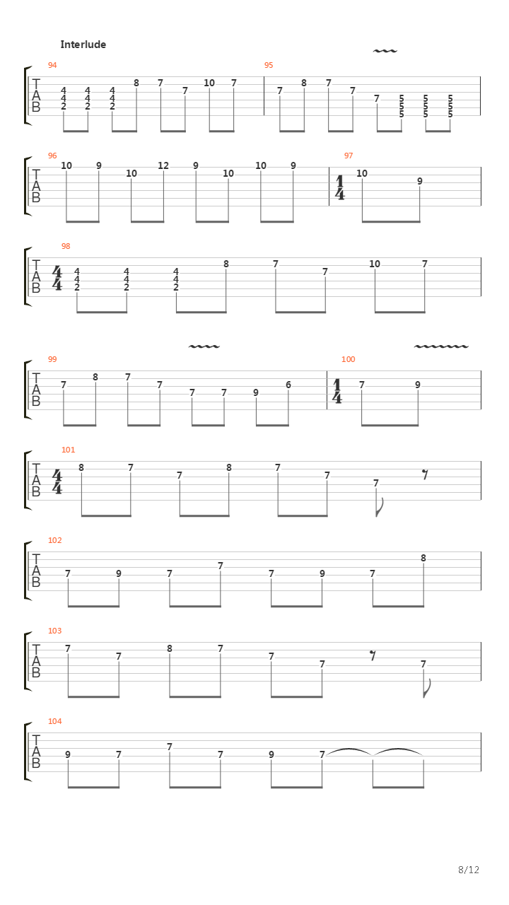 Parade吉他谱