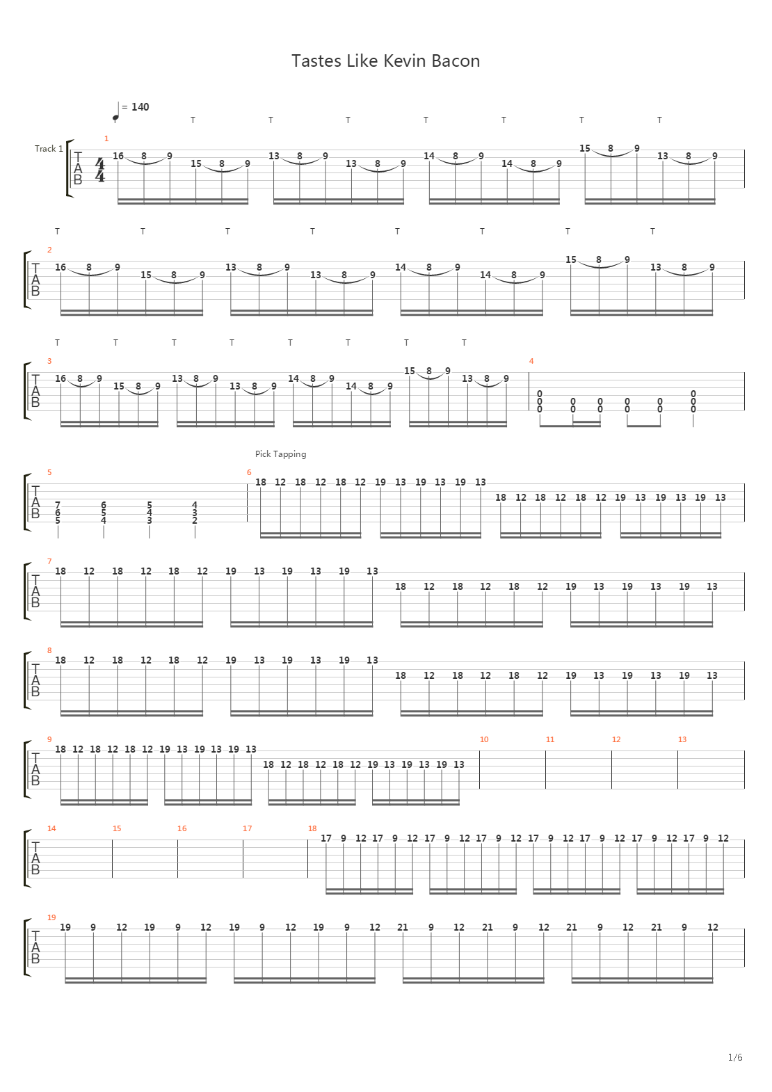 Tastes Like Kevin Bacon吉他谱