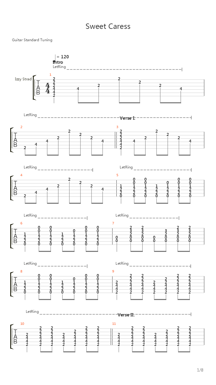 Sweet Caress吉他谱