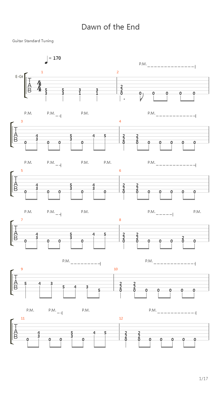 Dawn Of The End吉他谱