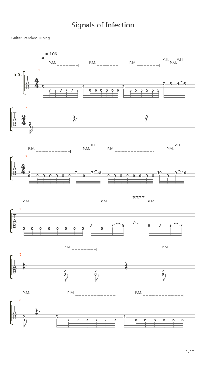 Signals Of Infection吉他谱