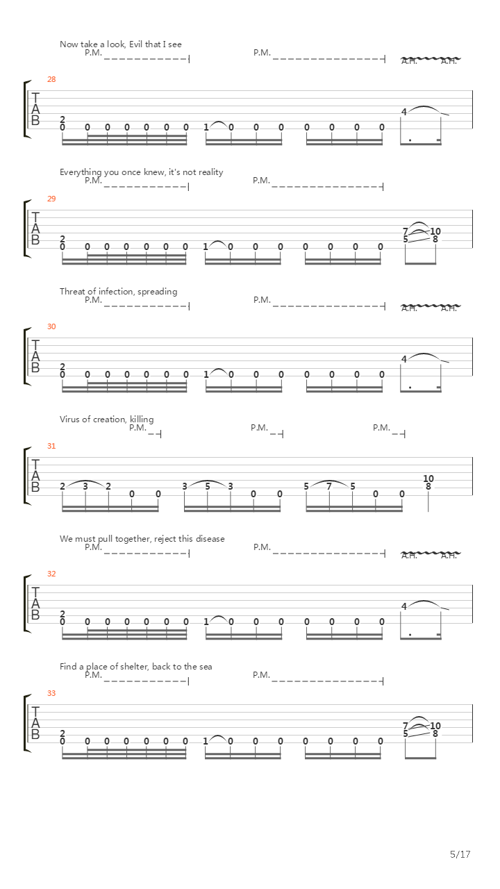 Signals Of Infection吉他谱