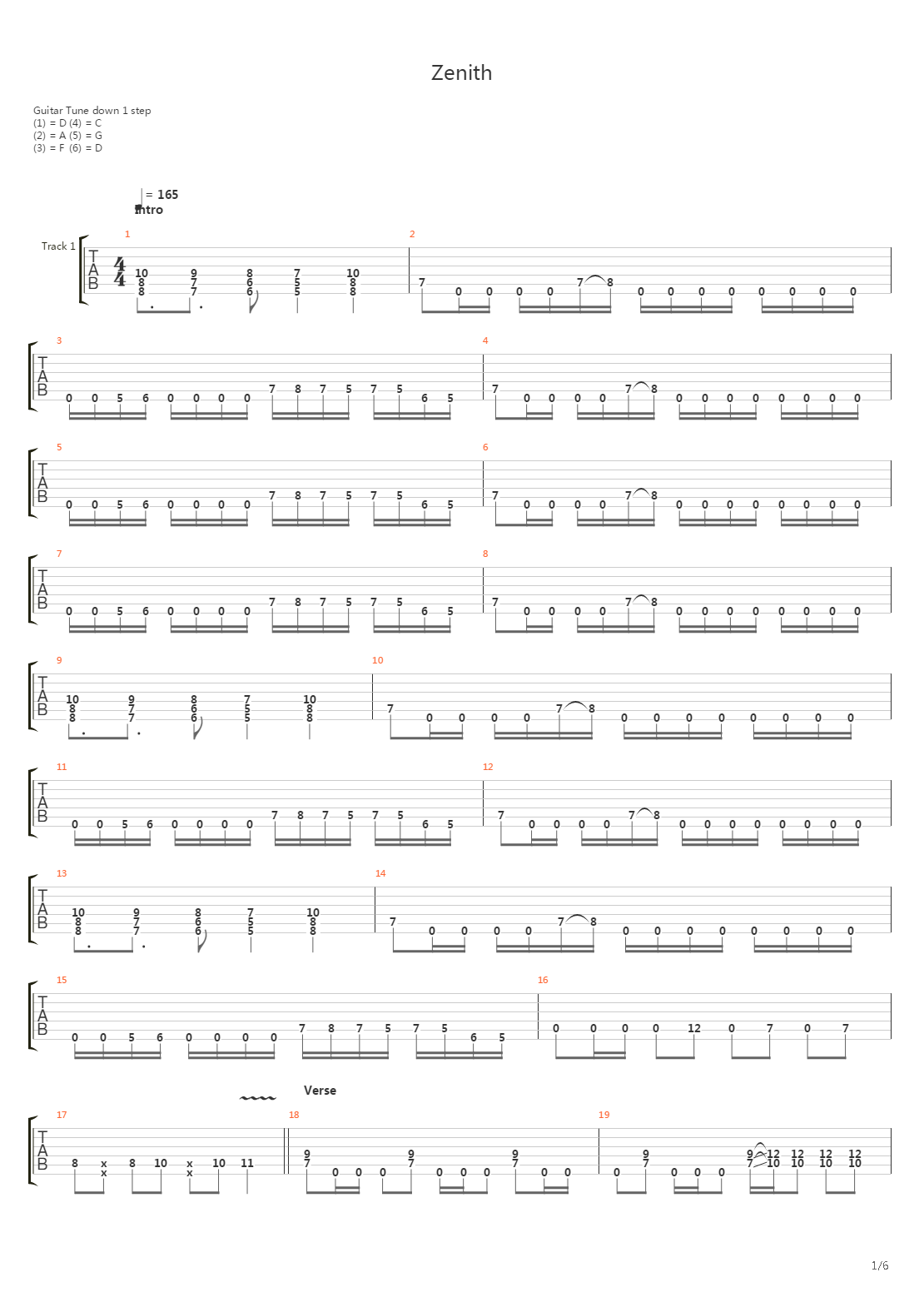 Zenith吉他谱