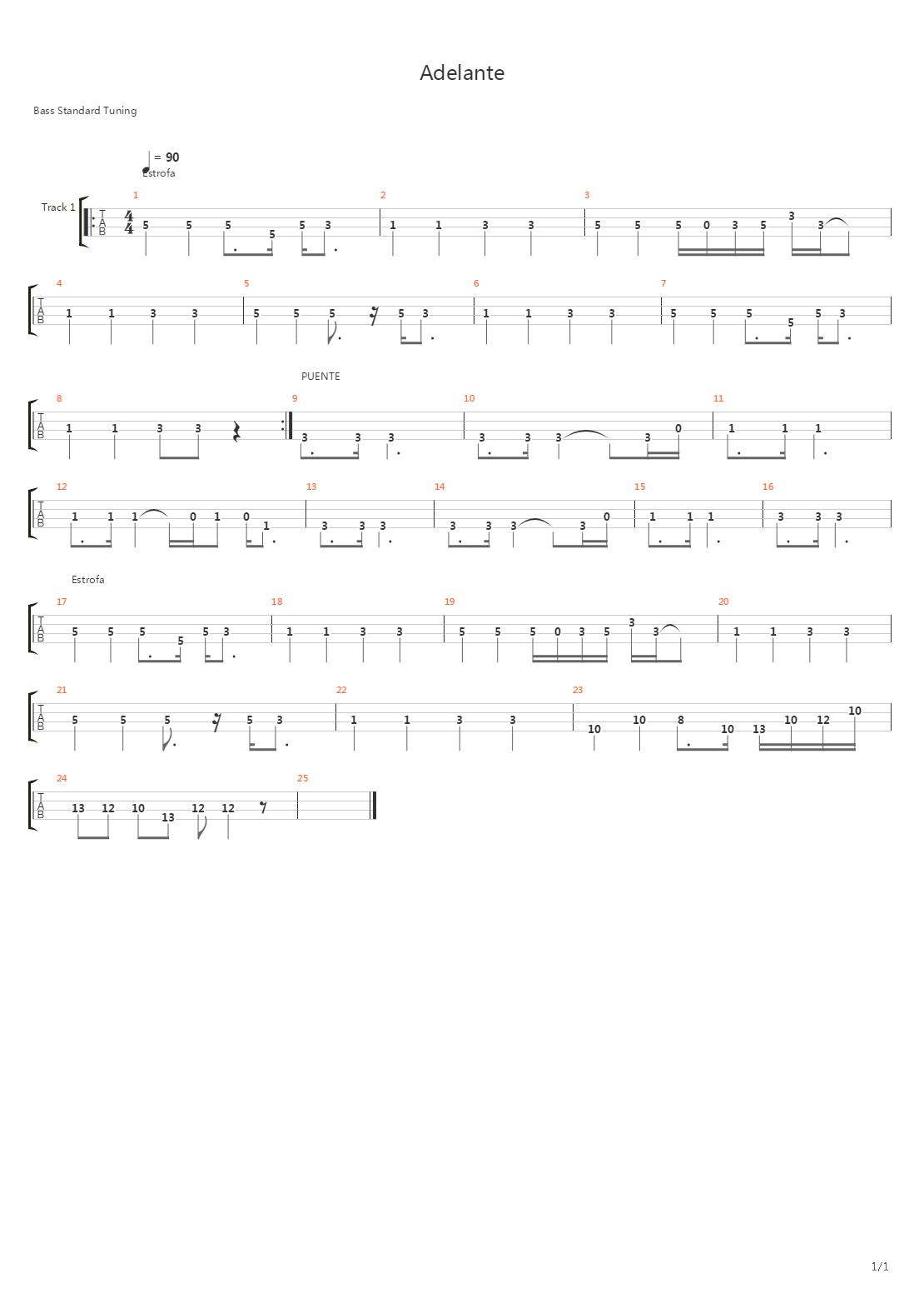 Adelante吉他谱
