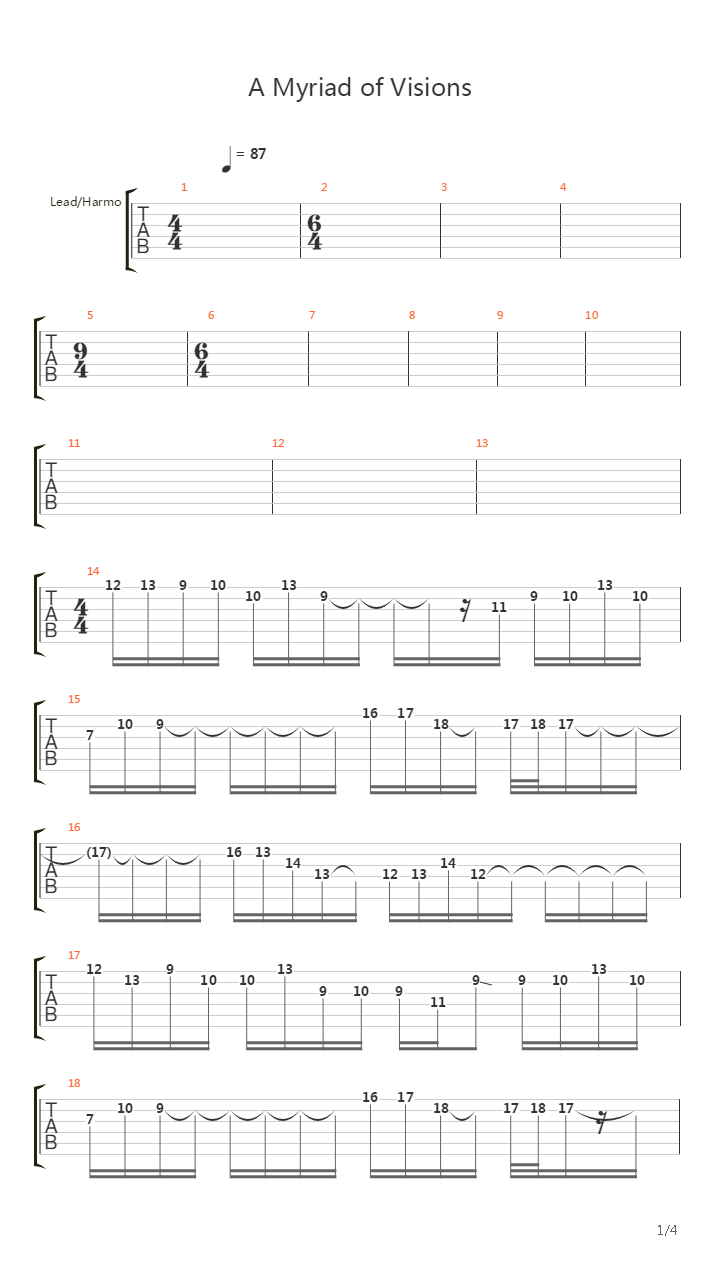 A Myriad Of Visions吉他谱