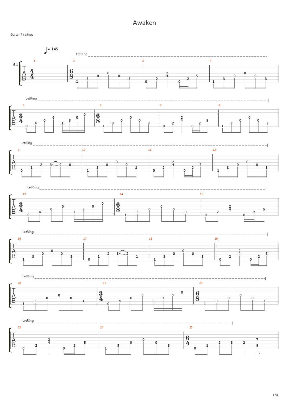 Awaken吉他谱