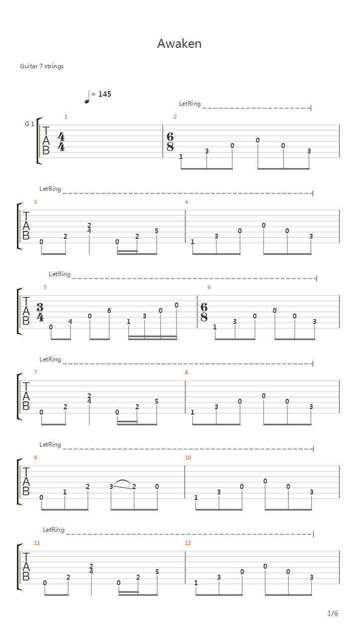 Awaken吉他谱