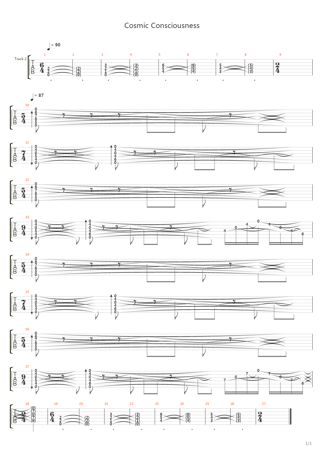 Cosmic Consciousness吉他谱