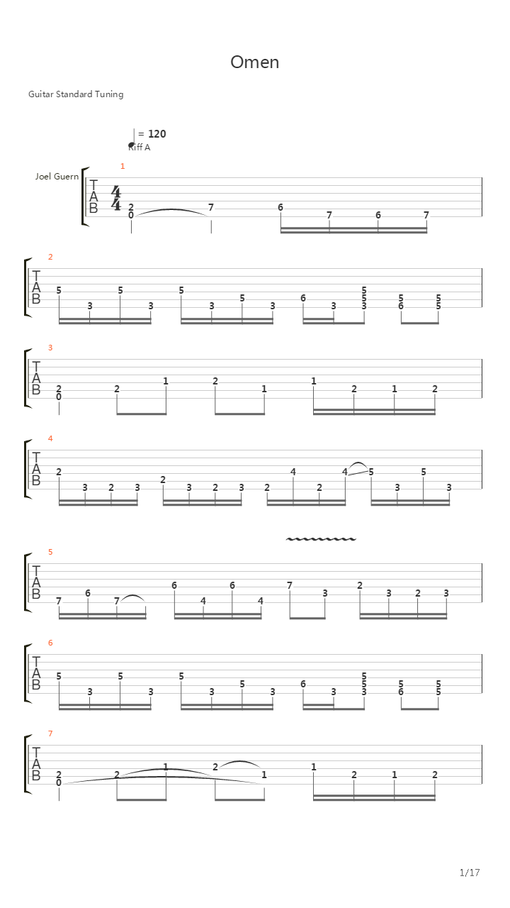 Omen吉他谱