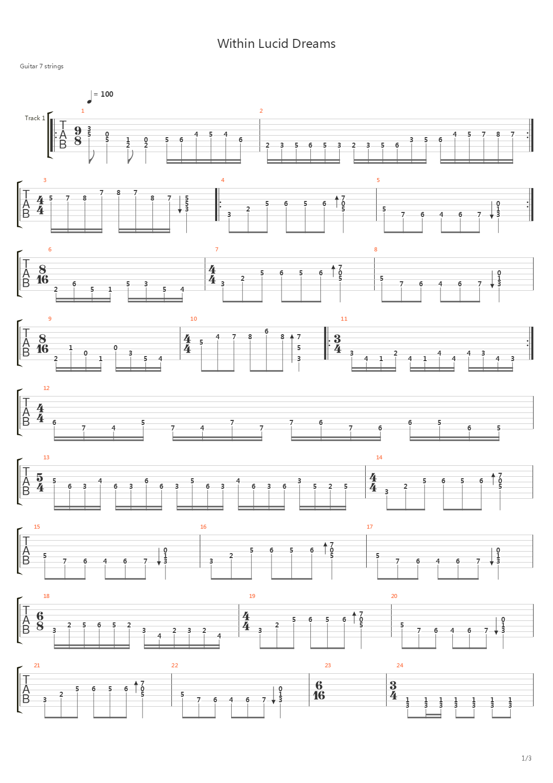 Within Lucid Dreams吉他谱