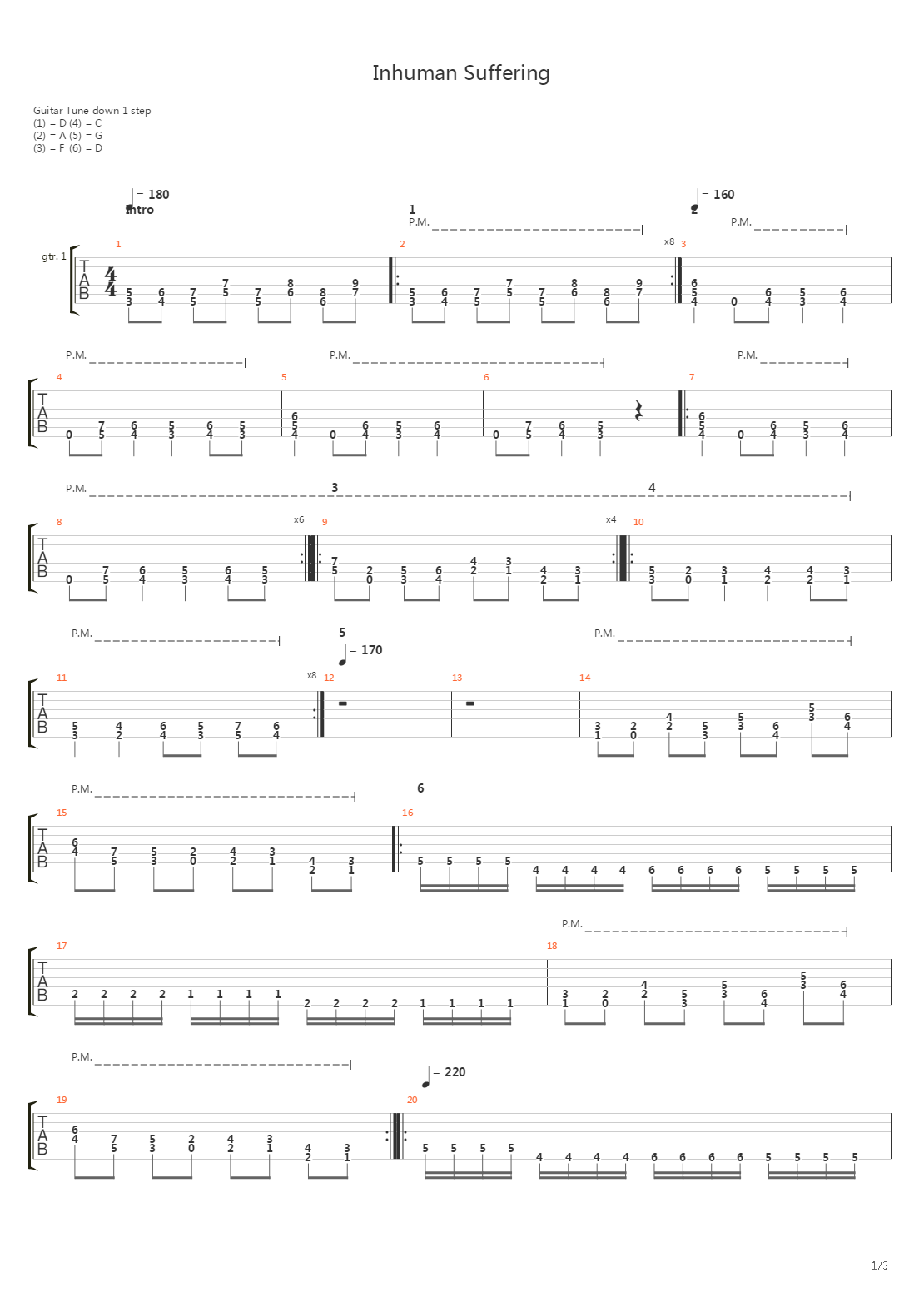Inhuman Suffering吉他谱