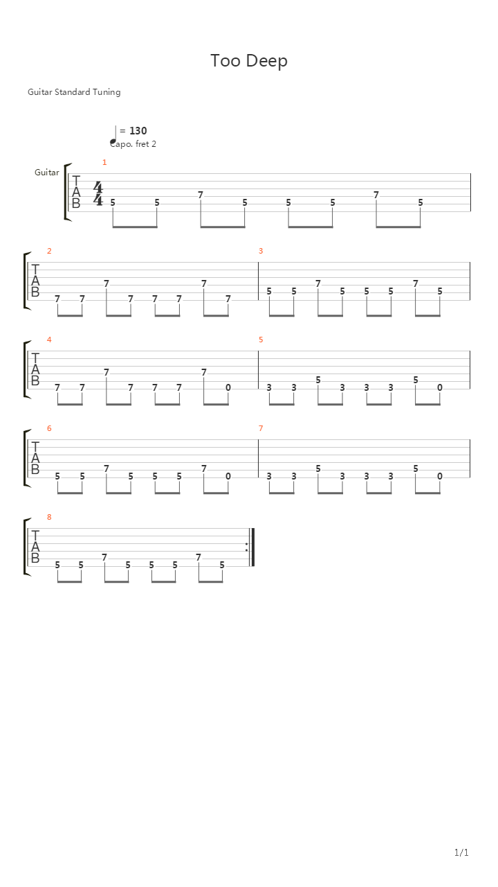 Too Deep吉他谱