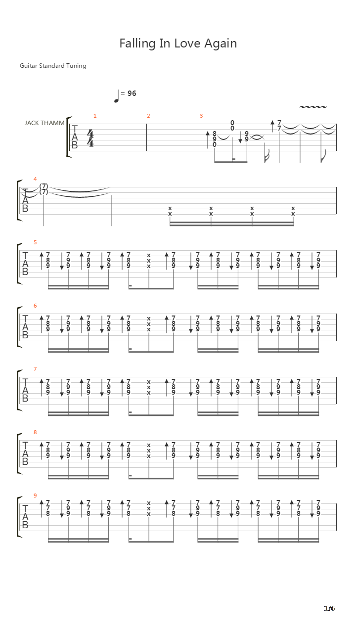 Falling In Love Again吉他谱