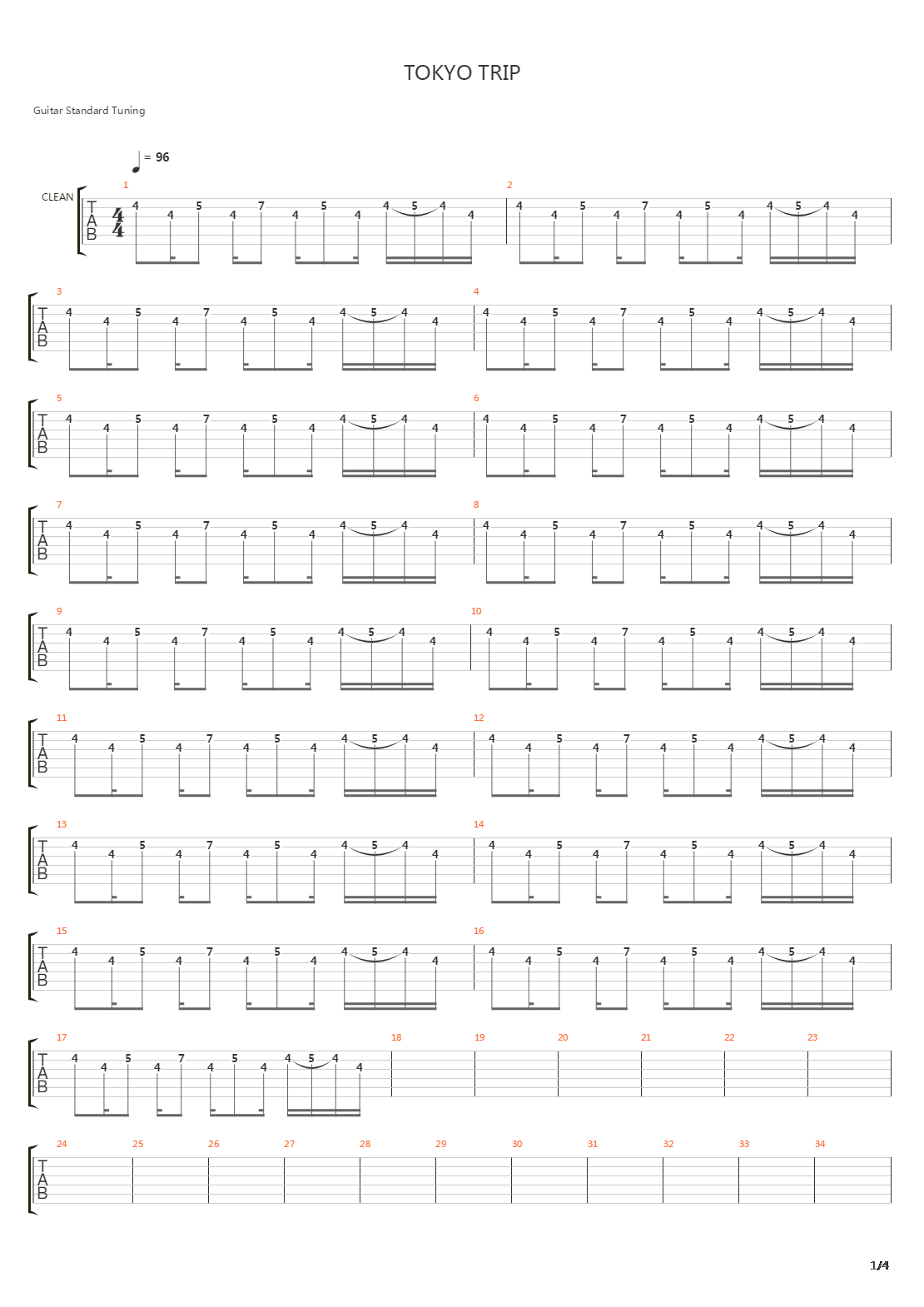 Tokyo Trip吉他谱