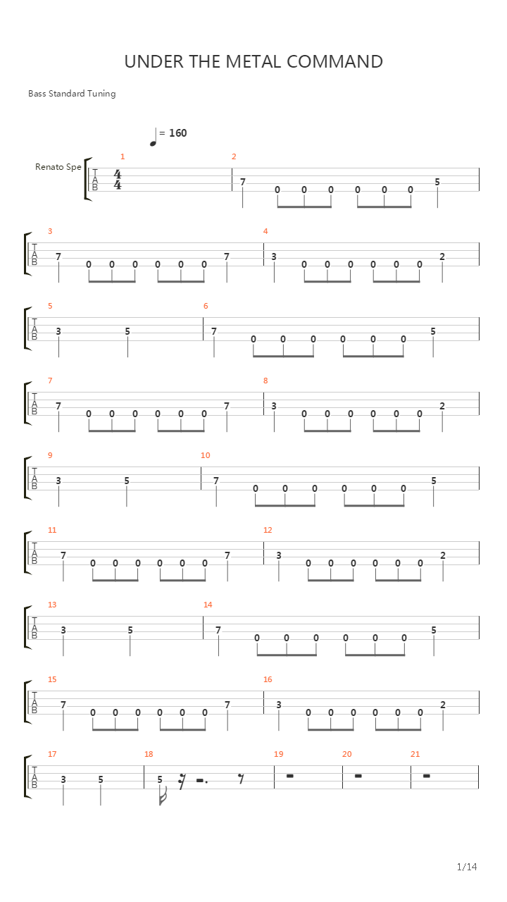 Under The Metal Command吉他谱