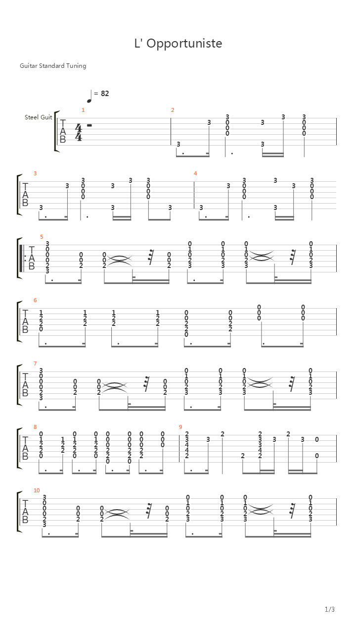 L Opportuniste吉他谱