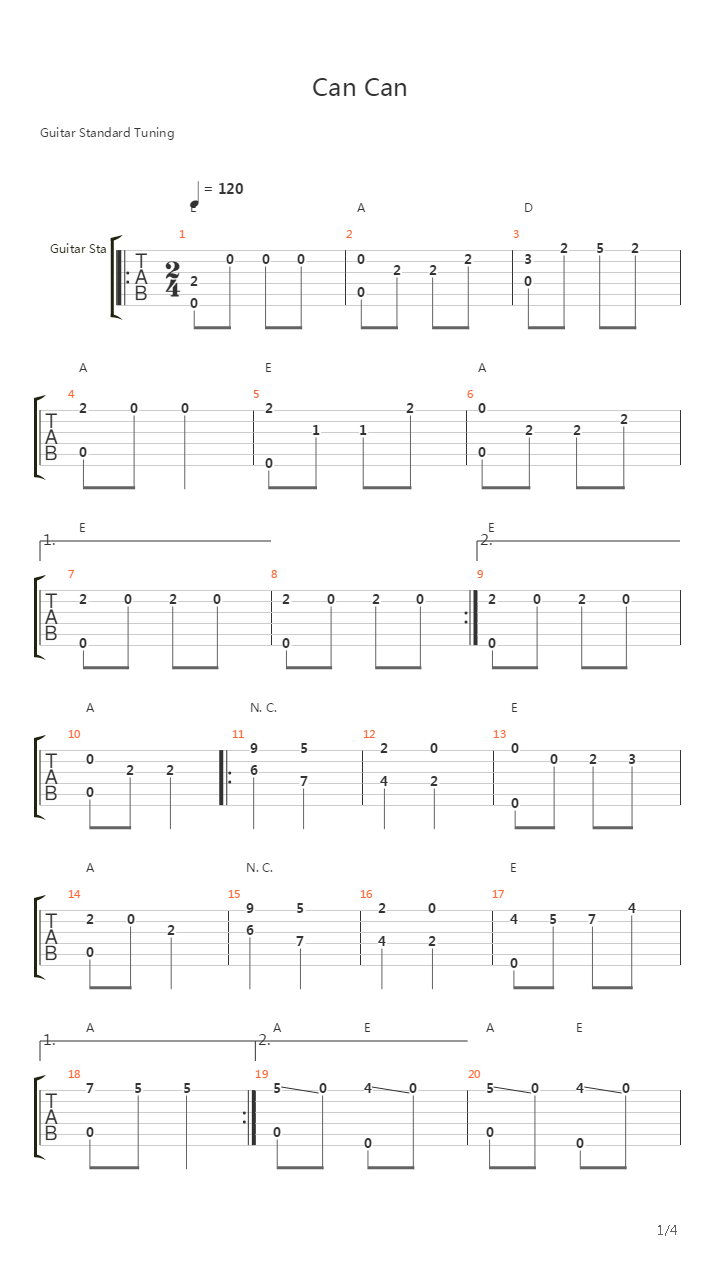 Can Can吉他谱