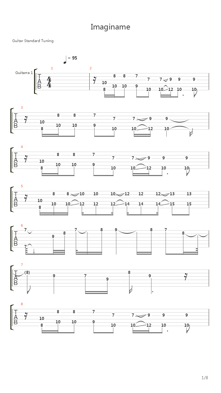 Imaginame吉他谱