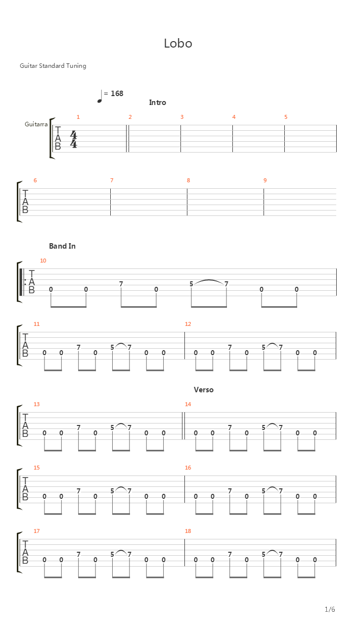 Lobo吉他谱