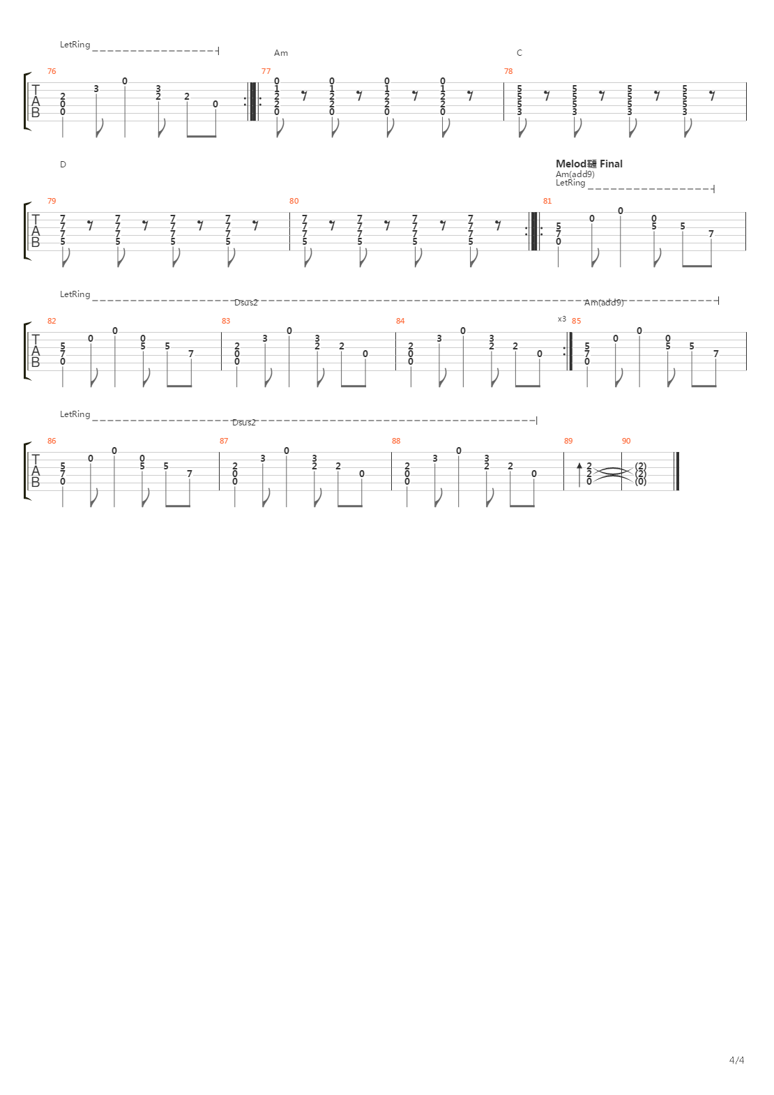 Visible吉他谱