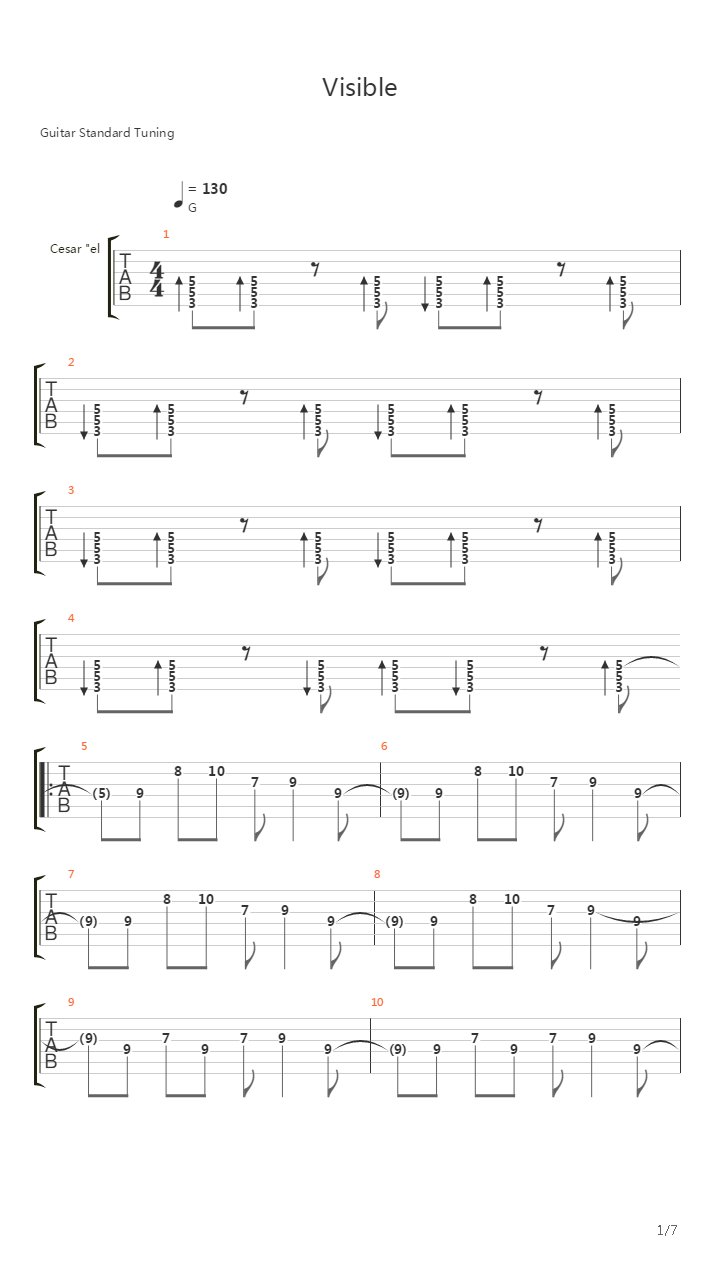 Visible吉他谱