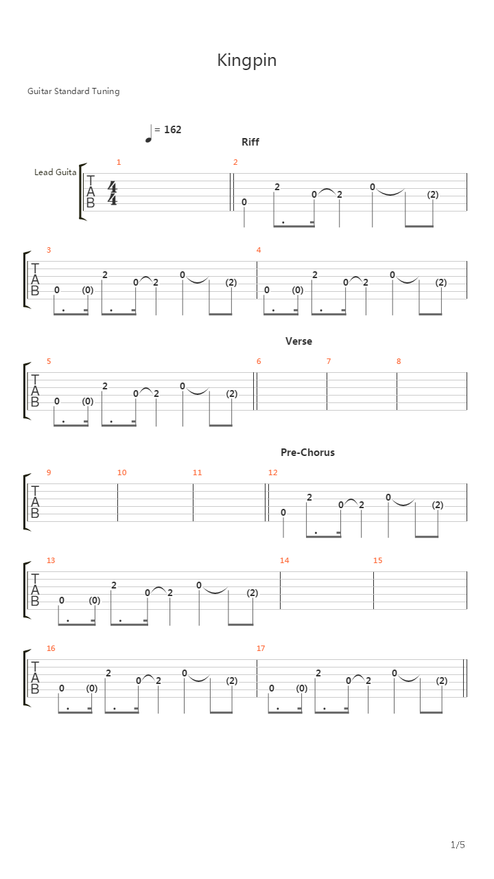 Kingpin吉他谱