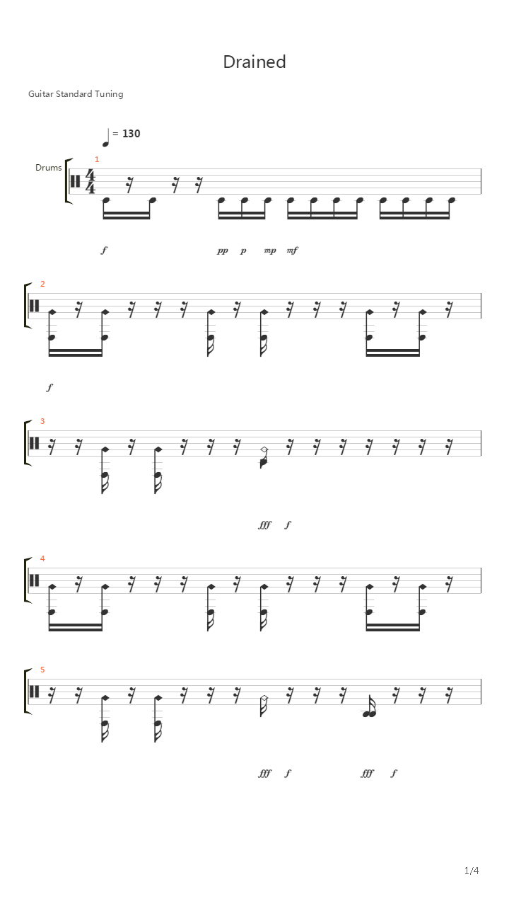Drained吉他谱