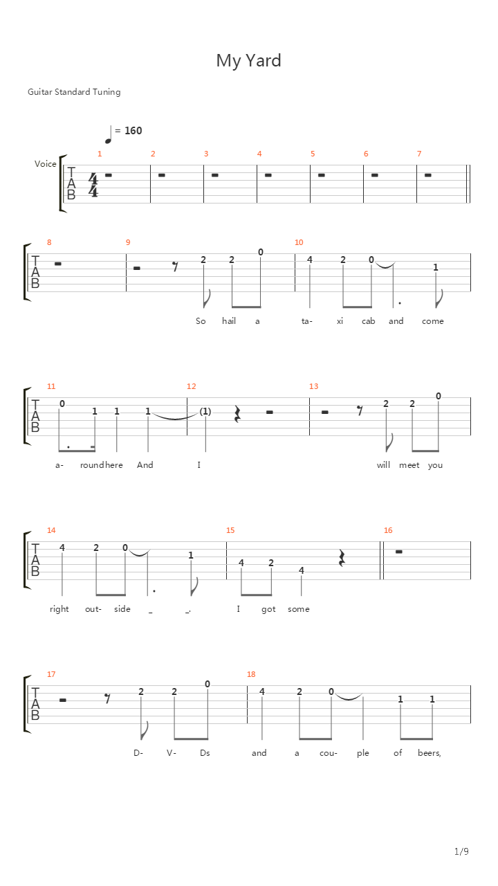 My Yard吉他谱