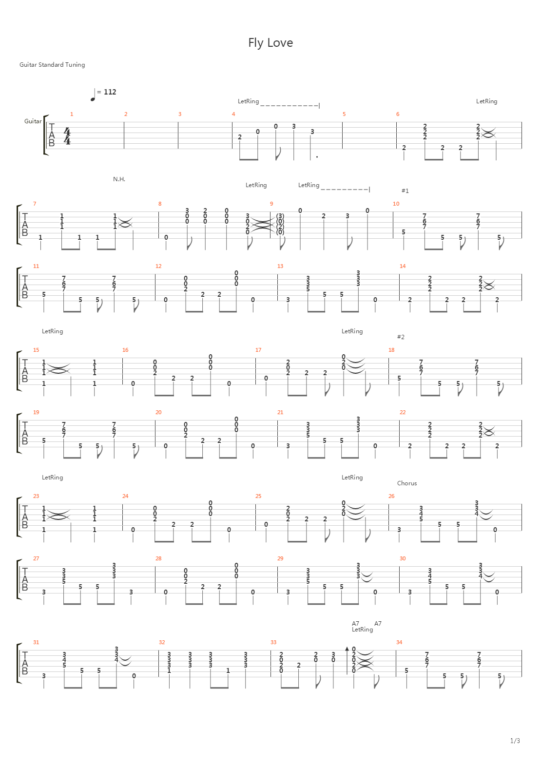 Fly Love吉他谱
