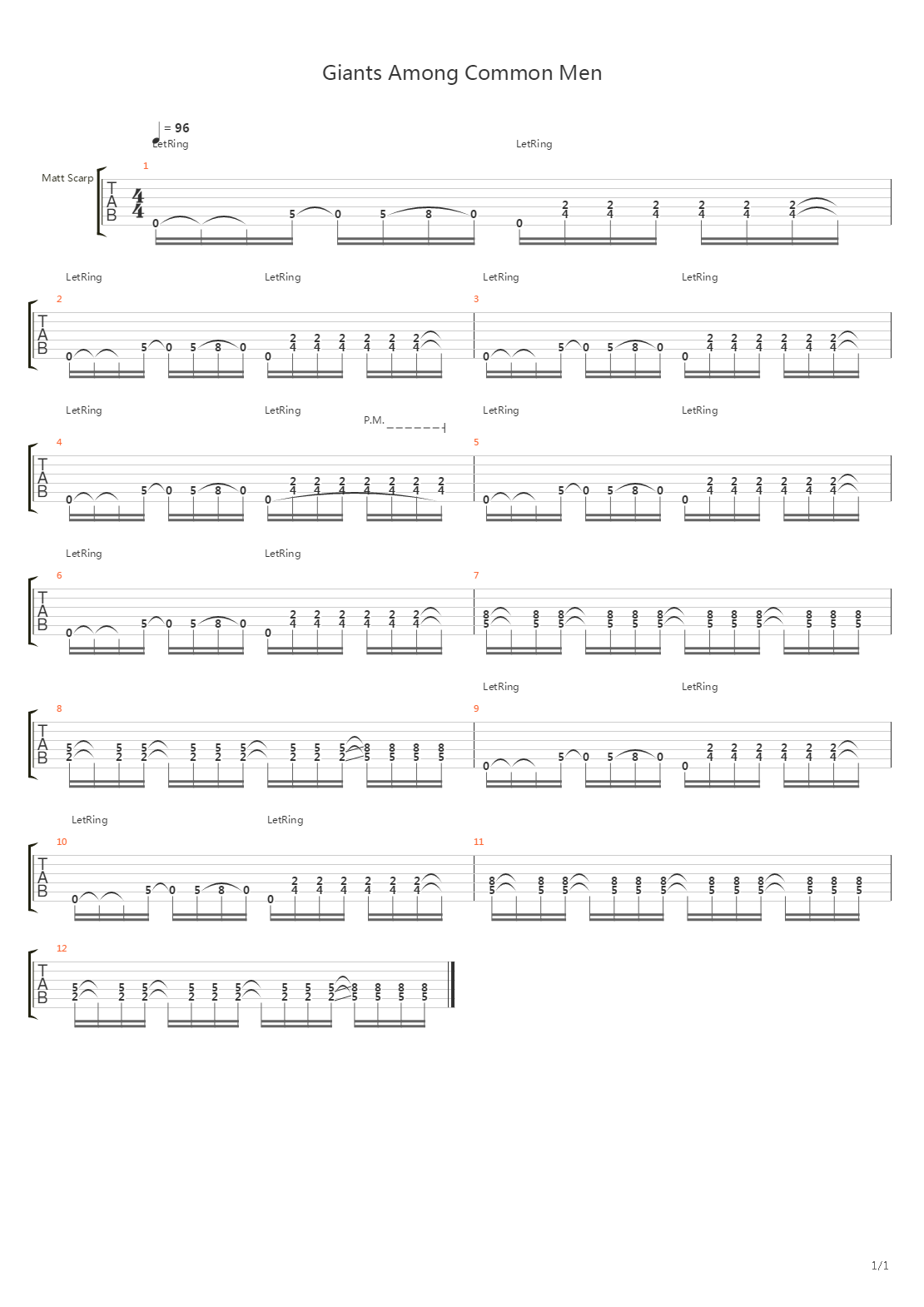 Giants Among Common Men吉他谱