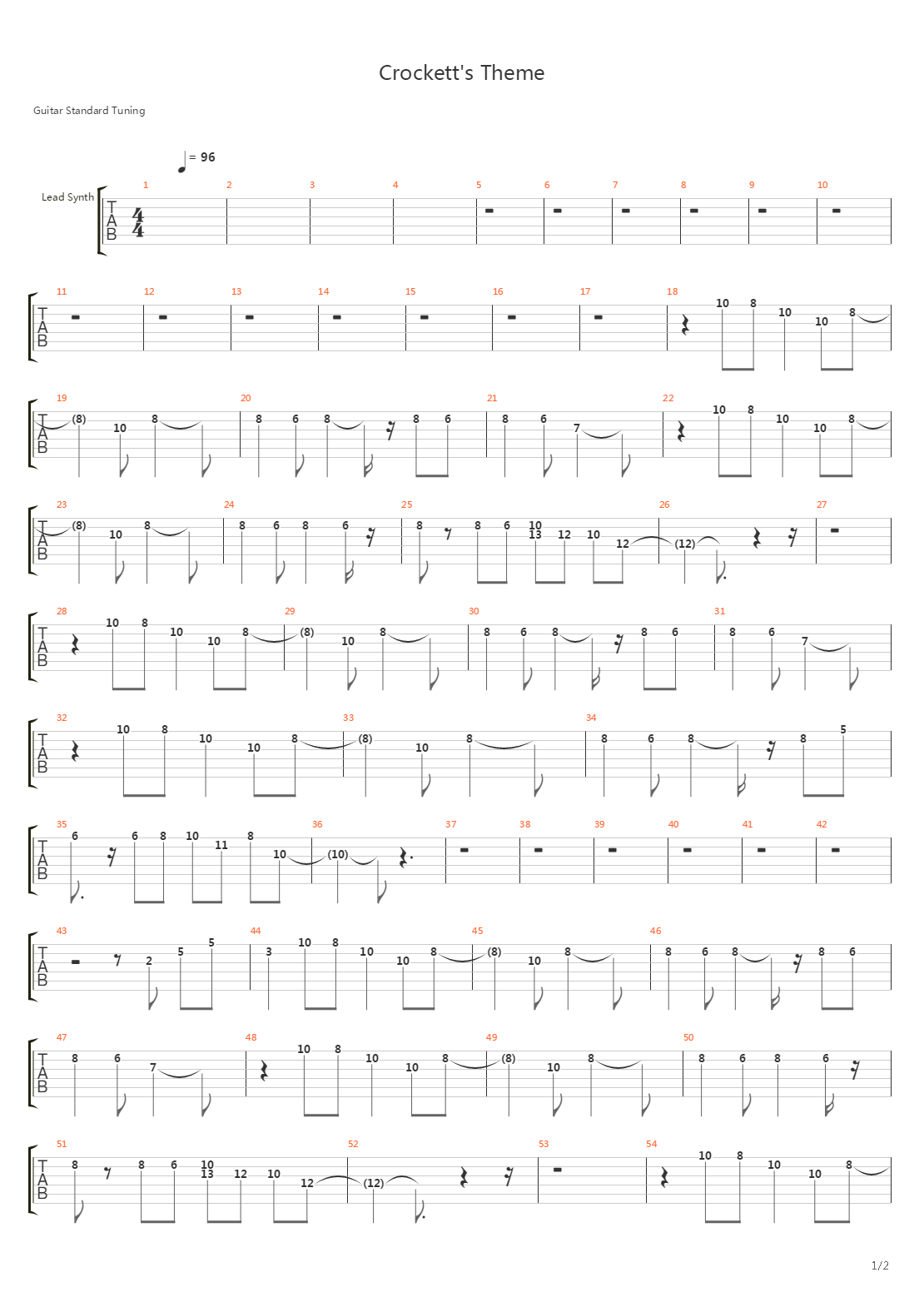 Crocketts Theme吉他谱
