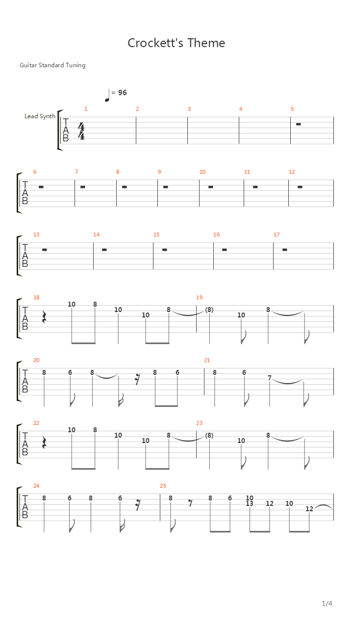Crocketts Theme吉他谱