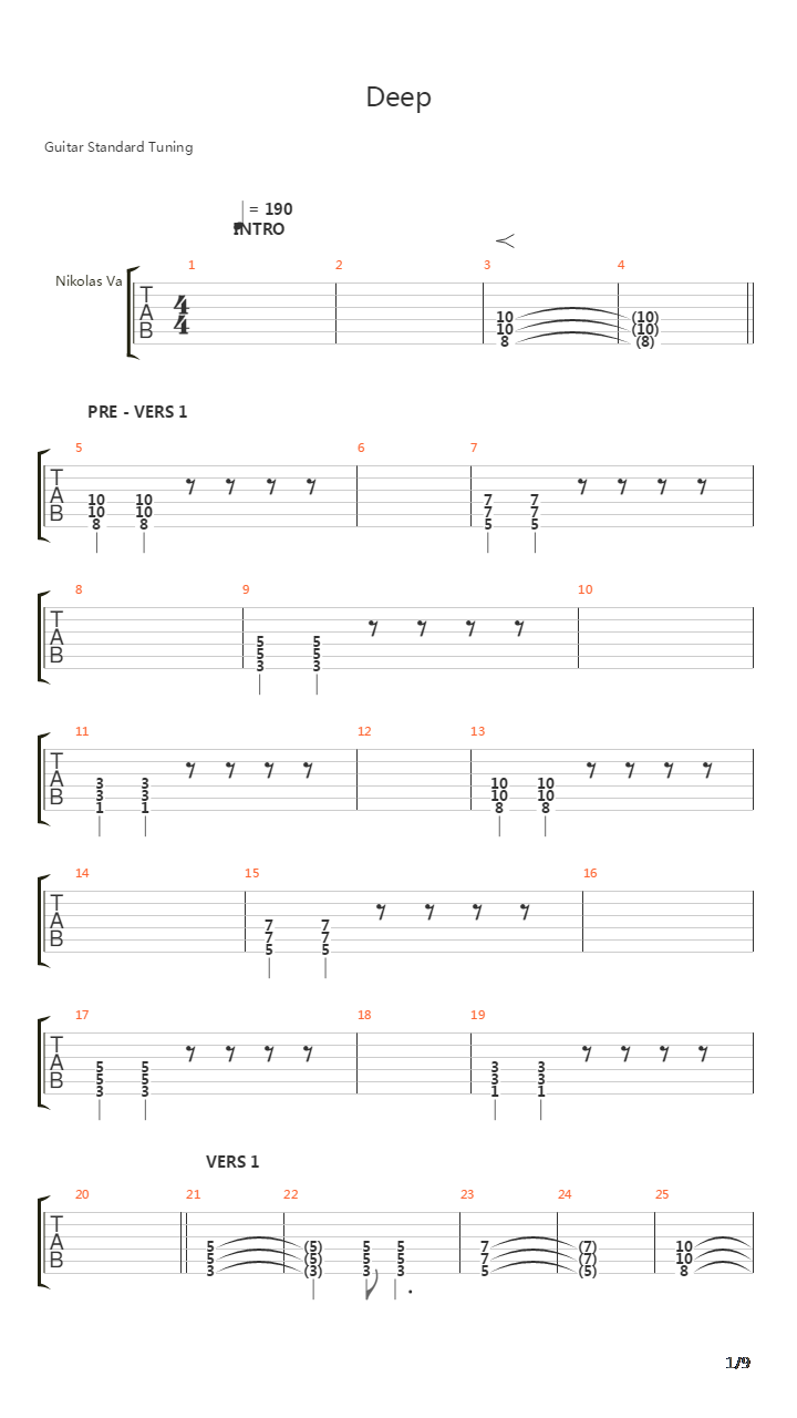 Deep吉他谱