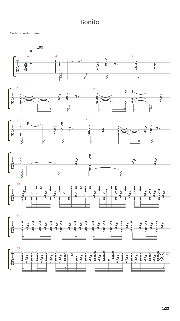 Bonito吉他谱