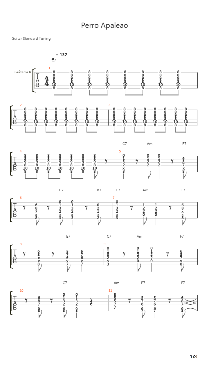 Perro Apaleao吉他谱
