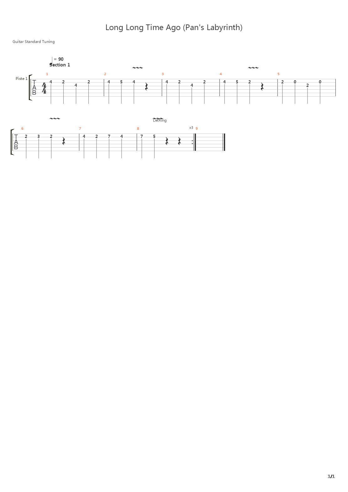 Long Long Time Ago吉他谱