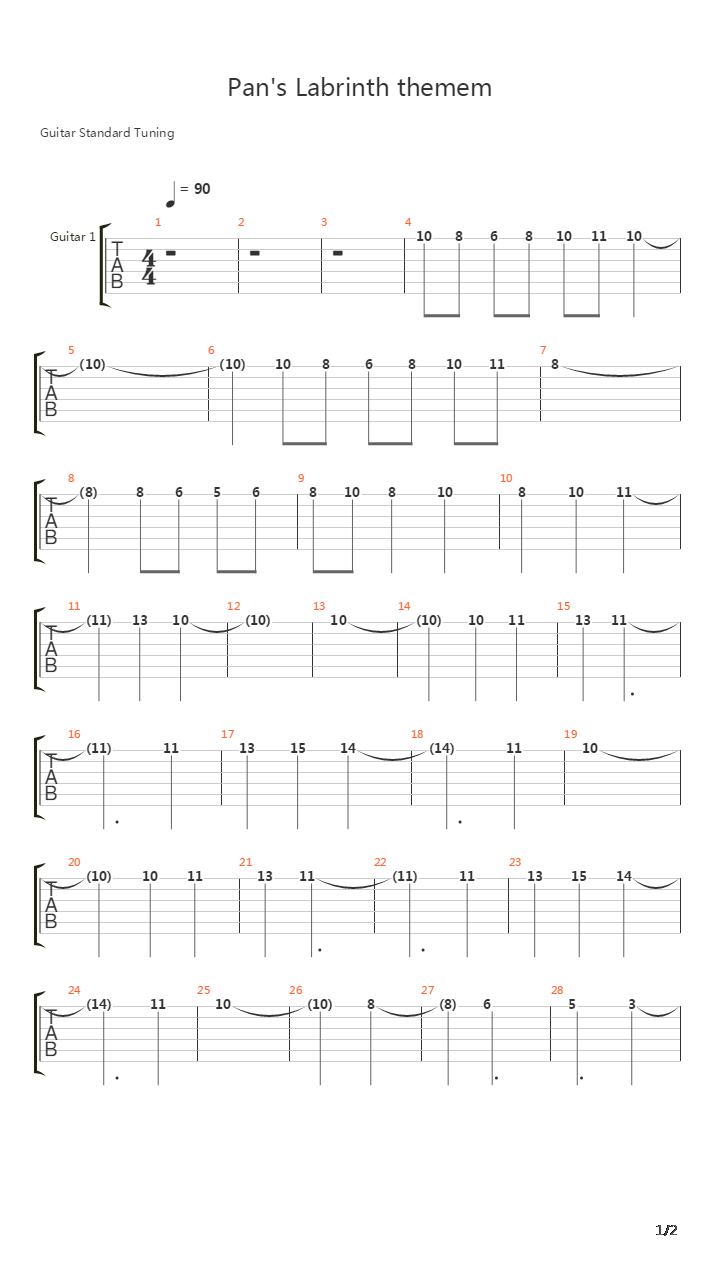 Pans Labyrinth Theme吉他谱