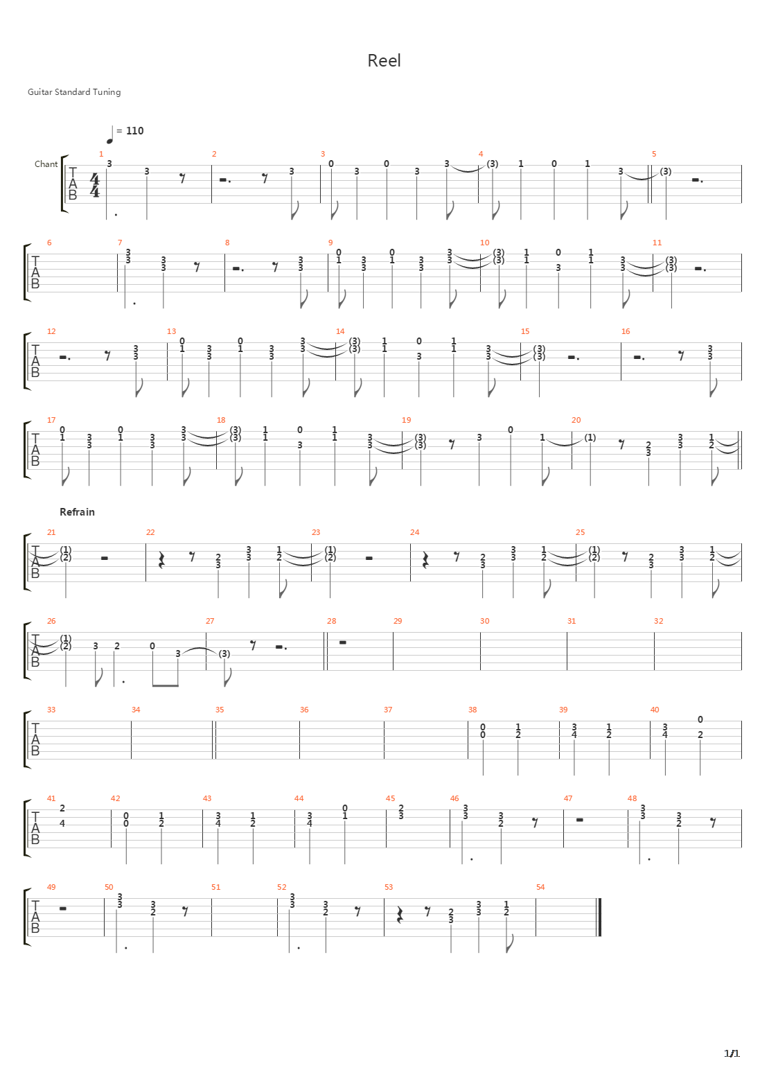 Reel吉他谱