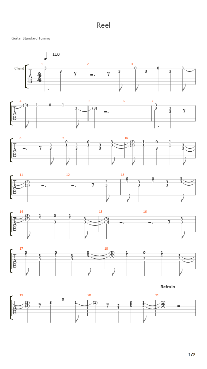 Reel吉他谱