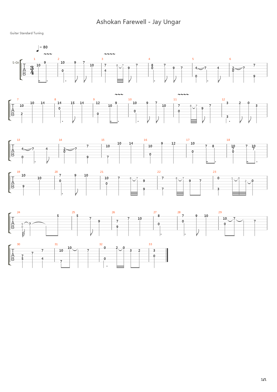 Ashokan Farewell吉他谱