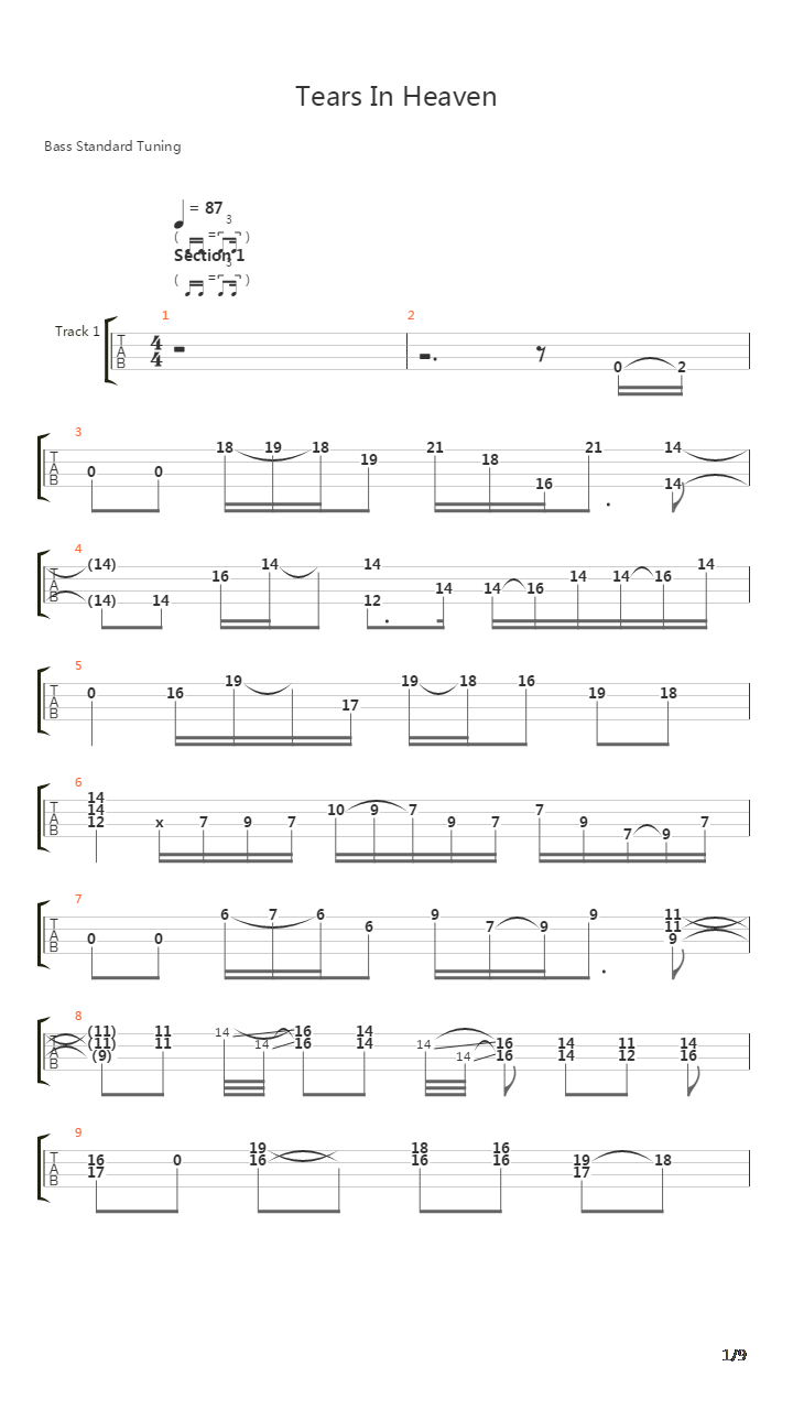 Tears In Heaven吉他谱