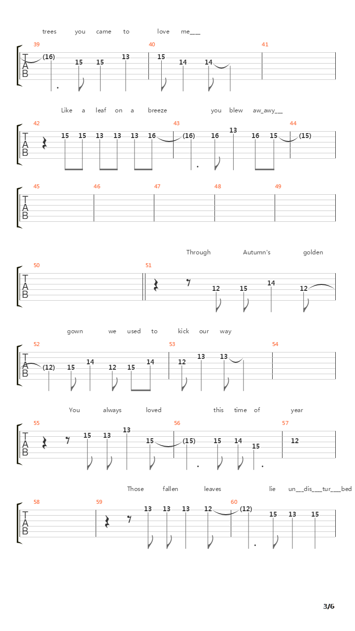 Forever Autumn吉他谱