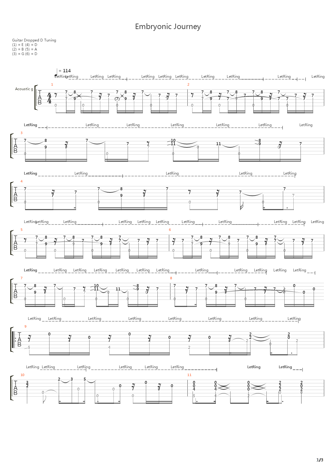 Embryonic Journey吉他谱