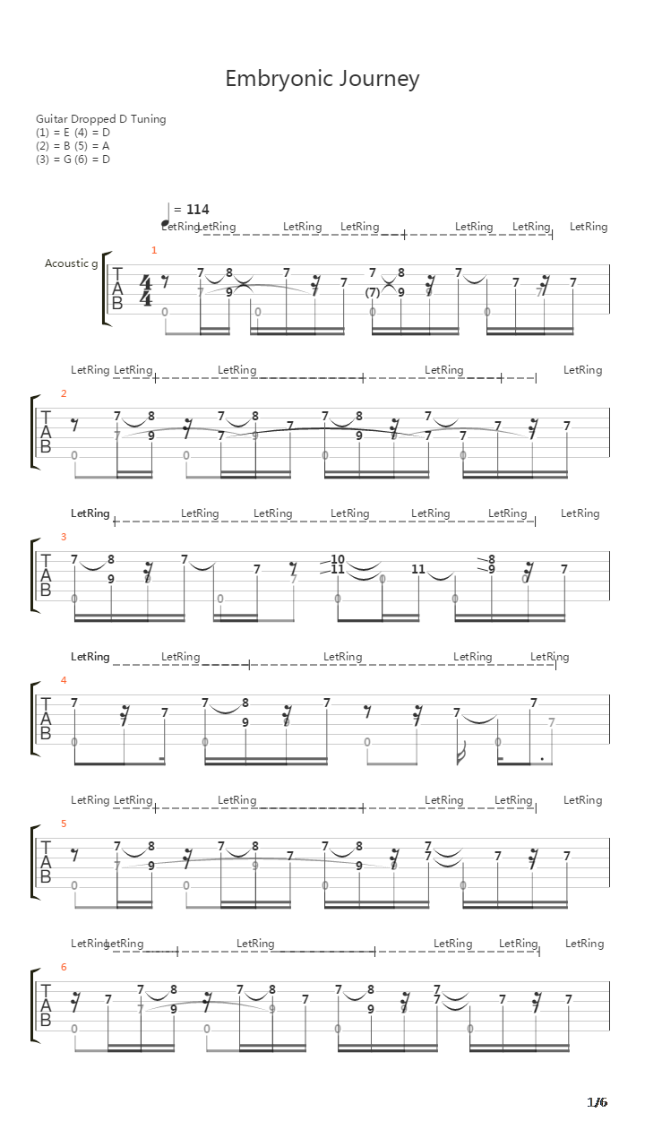 Embryonic Journey吉他谱